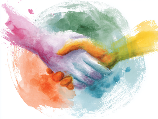 An image that subtly represents financial stress or partnership.