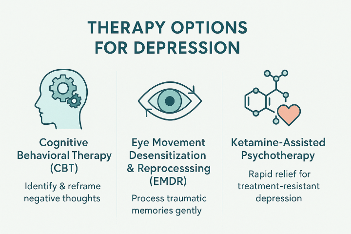 A visual representation of the different types of therapy offered